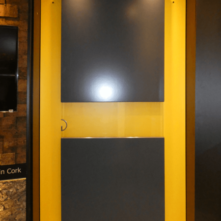 Schiebetür anthrazit und Glas